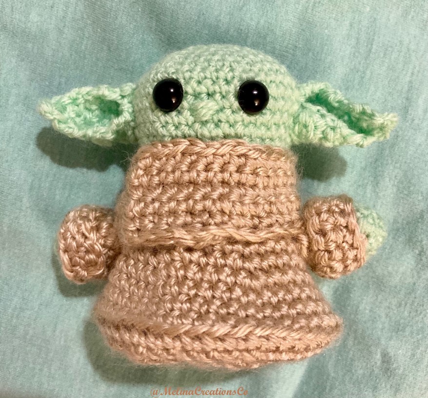 Crochet Baby Yoda amigurumi doll