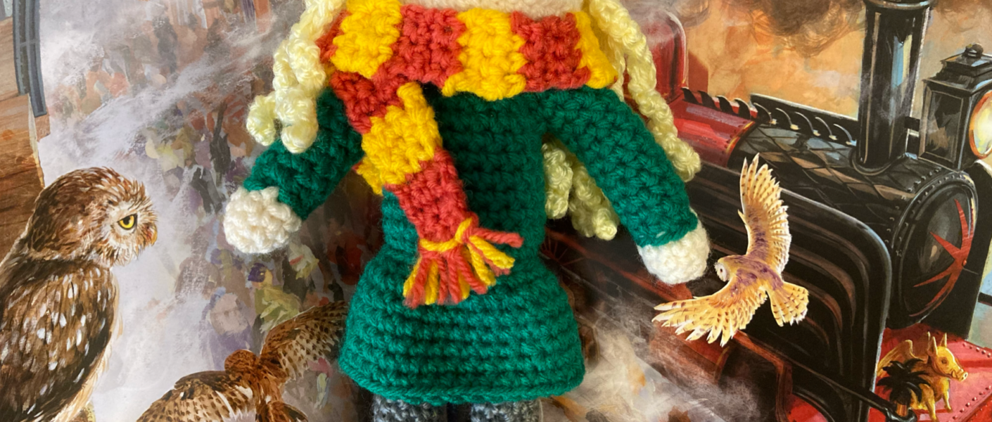 Blonde mini me crochet doll
