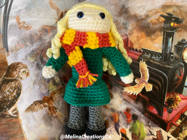 Blonde mini me crochet doll