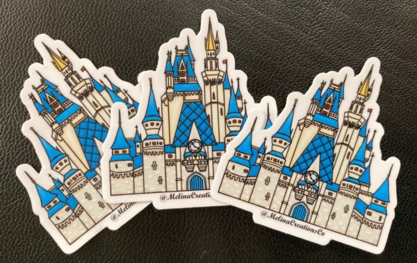 Stack of 3 castle stickers