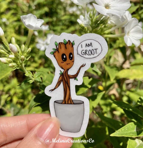 Baby Groot clear sticker