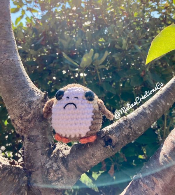 Crochet porg in tree