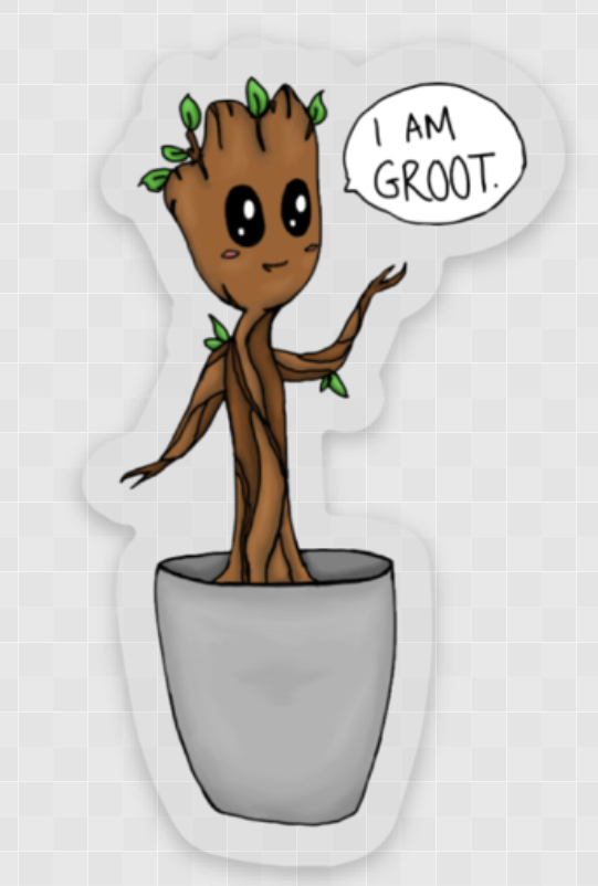 Baby Groot clear sticker
