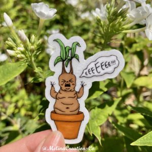 Baby mandrake clear sticker