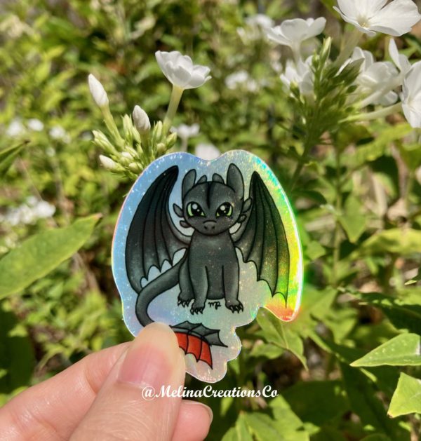 Holographic Toothless sticker