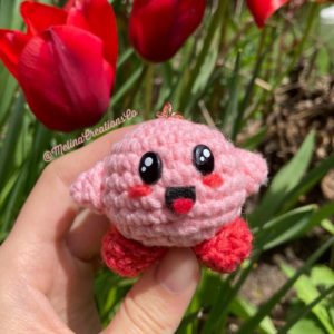 Crochet Kirby keychain